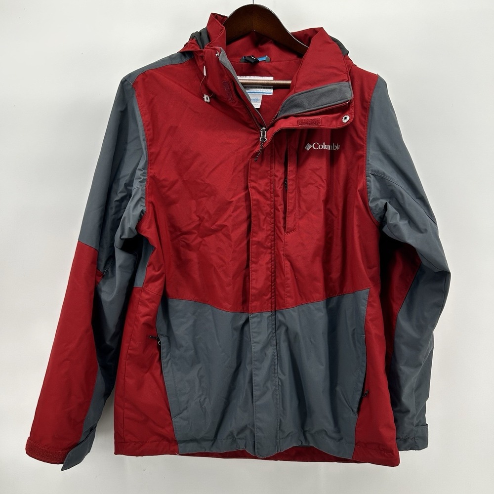 Columbia Interchange Omni-Tech 3-in-1 Jacket Mens M Waterproof‎ Hooded Coat Camp
